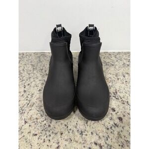 UGG Chevonne Womens Black Matte Waterproof Rain Boots Ankle Booties Size 8